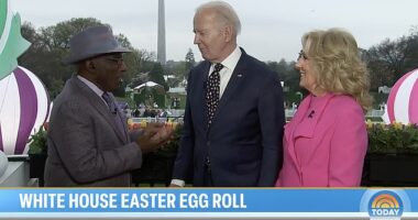 President Joe Biden (center) told NBC's Al Roker (left) that his favorite memories from his time at the White House are of his grandchildren 'sneaking up' and jumping into bed with him and first lady Jill Biden (right)