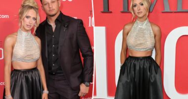 Brittany Mahomes flaunts her toned figure during date night with husband Patrick at Time100 Gala