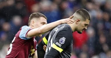 Burnley 1-1 Brighton: Arijanet Muric's mistake cancels out Josh Brownhill strike as the Clarets fall six points from Premier League safety in draw at Turf Moor