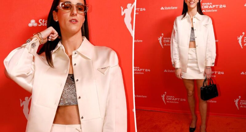 Caitlin Clark wears Prada outfit at 2024 WNBA draft