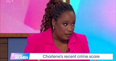 Charlene White revealed on Loose Women on Thursday she had a recent crime scare where she saw a group of young balaclava-wearing cyclists moments before a woman's phone was stolen