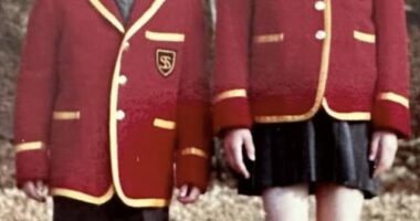 Earl Charles Spencer and his sister Lady Diana (later Diana, Princess of Wales) pictured in their school uniforms in 1968