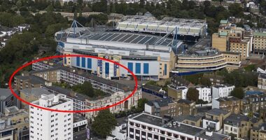 Chelsea are set to complete an £80m deal to buy the Sir Oswald Stoll Mansions (circled) next to Stamford Bridge this week