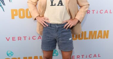 Chris Pine channelled his character Darren Barrenman at the Los Angeles premiere of his directorial debut, Poolman.