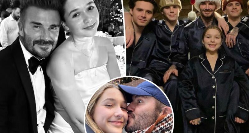 David Beckham enlists his three sons to protect their little sister, Harper, 12