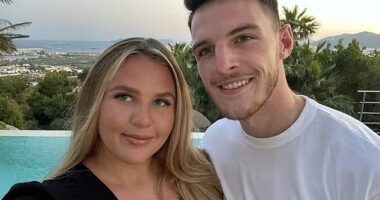 Love Island star Liberty Poole has shown her support for Declan Rice's girlfriend Lauren Fryer after the WAG received a barrage of abuse online (Lauren and Declan pictured)
