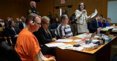 Devastated relatives of school shooting victims confront parents of teenage gunman as they face years in jail