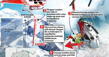 Disaster at 11,000ft: How 'heli-skiing' trip ended in three tragic deaths when 'inexperienced' pilot landed in stormy conditions and was hit by an avalanche... before hero Brit pushed pair of brothers to safety