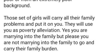 Don?t marry a girl from extremely poor background  - Nigerian lady advises men