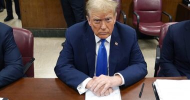 Ex-President Donald Trump awaits day 3 proceedings to start in the Manhattan criminal court on April 18, 2024