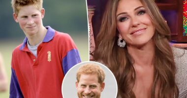 Elizabeth Hurley reacts to Prince Harry virginity theories