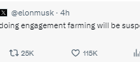 Elon Musk threatens X users involved in engagement farming
