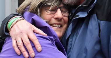 This is the very emotional moment that siblings Tony Beckett and Mary Dunstan met for the first time since 1979