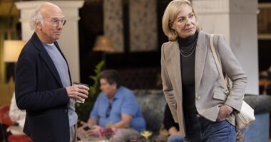 Larry David and Allison Janney on Curb Your Enthusiasm finale.