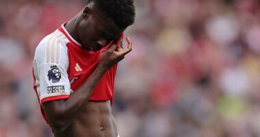 Bukayo Saka was mocked by rival fans after he was seen limping during Arsenal's loss to Villa