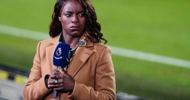 Female football fans hit back at ITV pundit Eni Aluko after her incredible claim that UK stadiums are 'not safe for women' as some claim she 'doesn't speak for me or my family'