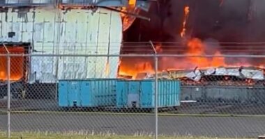 Flames Engulf Frozen Food Warehouse, Hazardous Smoke Prompts Evacuations
