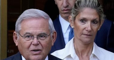 Senator Bob Menendez may seek exoneration at his May bribery trial by blaming his wife Nadine (pictured right), saying she kept him in the dark about anything that could be illegal about her dealings with New Jersey businessmen