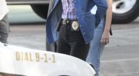 Leighton Meester got stuck into character last week as she filmed scenes for her upcoming comedy drama series Good Cop/Bad Cop