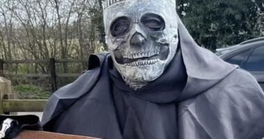 Grim Reaper arrives at woman’s funeral as part of dying wish