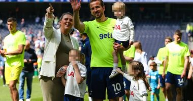 Louis (centre) is three, while Vivienne (right) is five and Ivy (left) is seven years old