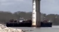 Highway Closes After Barge Strikes Bridge