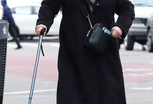 Kathleen Turner looked unrecognizable during a rare public outing in Downtown Manhattan Monday, seen walking with a cane on Chinatown's Canal Street