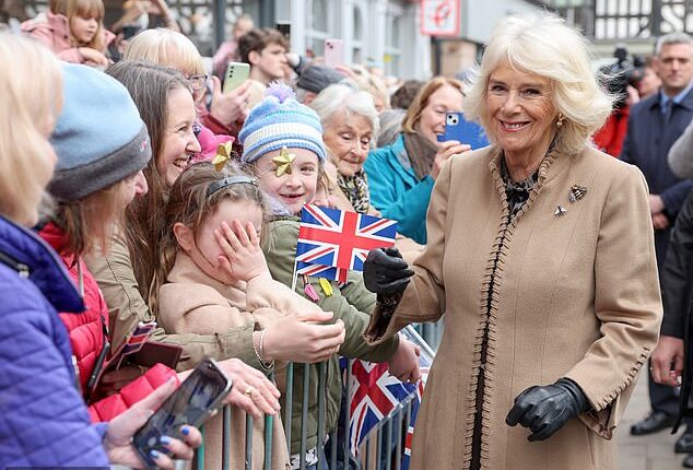 The royal, 76, has been praised by wellwishers and members of the Firm alike for her steadfast presence amid a turbulent time. Pictured in Shrewsbury in March