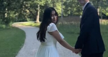 Another couple show footage from their Danish video on TikTok, joining the 20.3million viewers of the Denmark Wedding hashtag