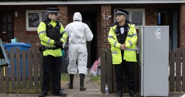 Human remains of a baby have been found at a house in Wigan - with police arresting five people over the 'truly heart-breaking discovery'