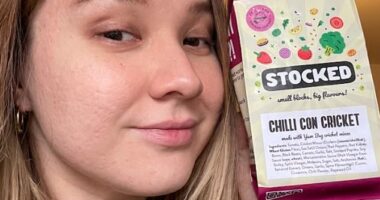 Elmira, 26, pictured, says she's always been curious and excited by the prospect of eating insects