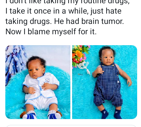 I blame myself for it - Nigerian woman shares regret after losing her son to brain tumor because she failed to take routine drugs during pregnancy