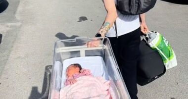 New parents Maisie Beth and her partner were left horrified after the hospital mixed up their newborn daughter Belle with another child
