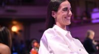Clark smiles during the 2024 WNBA Draft on April 15 at the Brooklyn Academy of Music