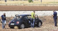 In 2017, Four bodies were found lying near a small disused train station, riddled with Kalashnikov rounds. The targets of the 'massacre of San Marco in Lamis', as the incident is now known in Italian media - were local mafia boss Mario Luciano Romito and his nephew Matteo De Palma. They were shot inside a black VW Beetle (pictured)