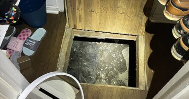 The opening to a tunnel where people could easily be hidden was found inside a Fort Worth stash house where five illegal immigrants were arrested Friday
