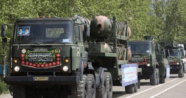 Iran stages huge parade of weapons as it warns Israel will be met with