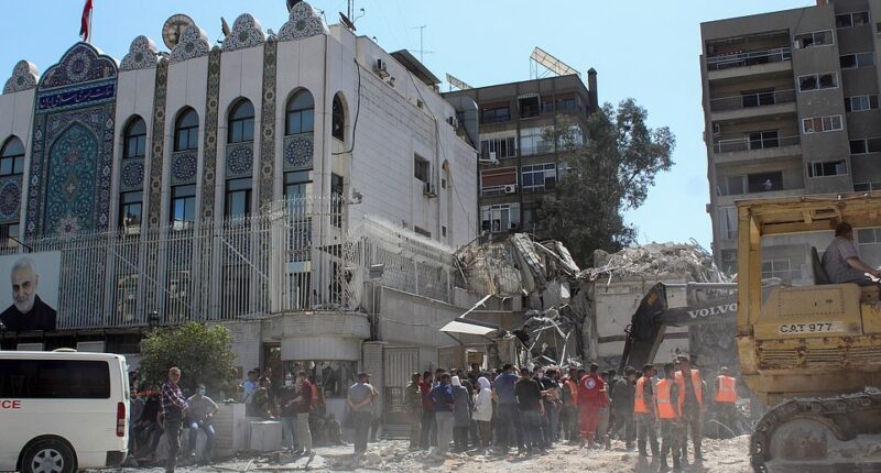 Iran today vowed to punish Israel for an airstrike that killed seven Revolutionary Guards, including one of the Islamic Republic's top generals, at its consulate in the Syrian capital yesterday. Monday's strike leveled a five-story building adjacent to the Iranian embassy in Damascus, killing at least 13 people including General Mohammad Reza Zahedi, according to Iranian officials.