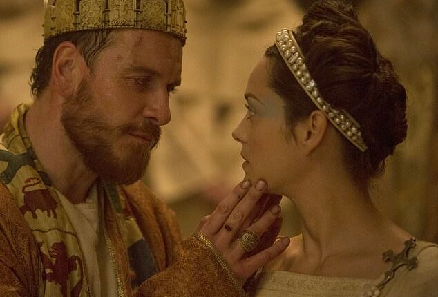 Macbeth and his wife as portrayed by Michael Fassbender and Marion Cotillard in the play penned by William Shakespeare