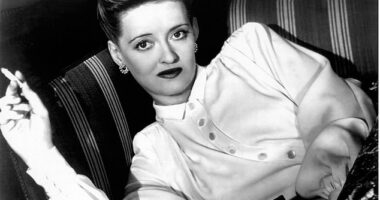 With a cigarette, Jenni imagined herself as smouldering silver screen icon Bette Davis (above)