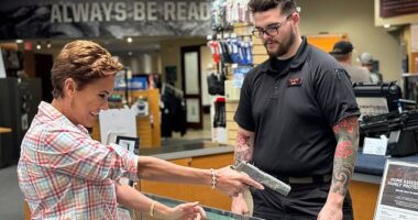 Arizona Republican Senate candidate Kari Lake told a crowd to 'strap on a Glock' at a recent event as the 2024 election season intensifies