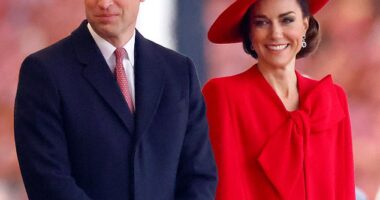 The Prince and Princess of Wales (pictured at Horse Guards Parade in November 2023) have sent an emotional message to Sydney attack victims in what is Kate's first public statement since telling the world she has cancer