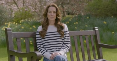 An image from Catherine's powerful video address, in which she told the world of her cancer diagnosis