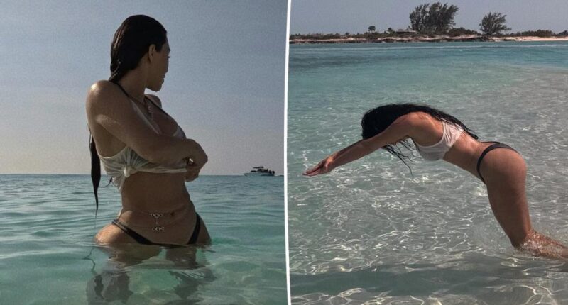 Kim Kardashian fans mock her for diving in 'knee-deep water' for new bikini photos
