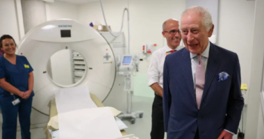 King Charles smiles in first public visit since his cancer diagnosis