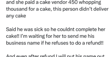 Lady vents after a vendor she paid N450lk failed to deliver a cake at her sister?s wedding