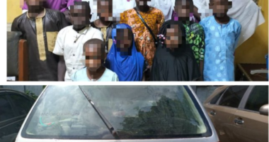 Lagos Police arrest driver for cramming 15 children into a car in Lagos
