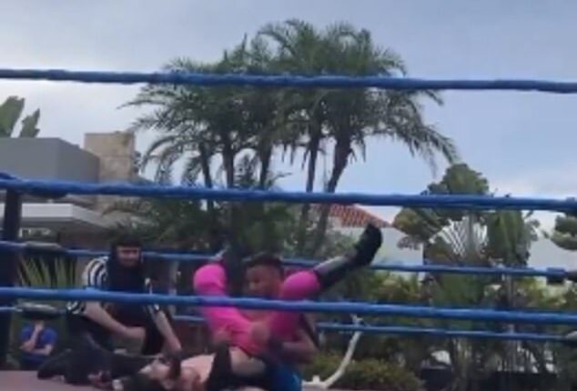 Paul had a front row seat to the wrestling match where he would find out his child's gender