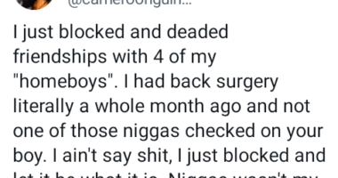 Man ends friendship with four of his