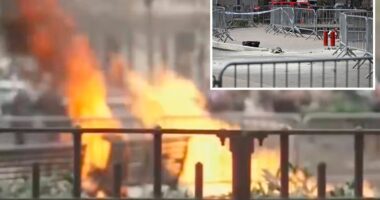 Man sets himself on fire outside Trump trial in New York